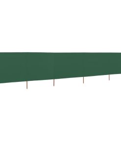 Vjetrobran s 5 panela od tkanine 600 x 160 cm zeleni