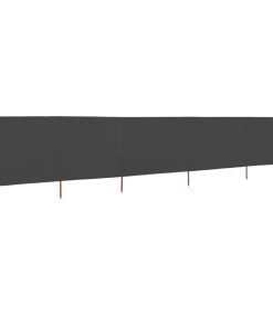 Vjetrobran s 5 panela od tkanine 600 x 80 cm antracit