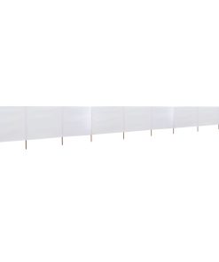 Vjetrobran s 9 panela od tkanine 1200 x 160 cm pješčano bijeli