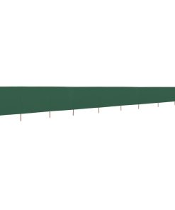 Vjetrobran s 9 panela od tkanine 1200 x 80 cm zeleni
