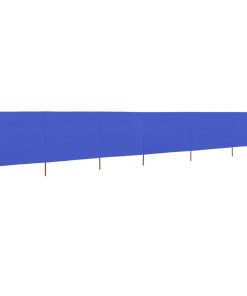 Vjetrobran sa 6 panela od tkanine 800 x 120 cm azurno plavi