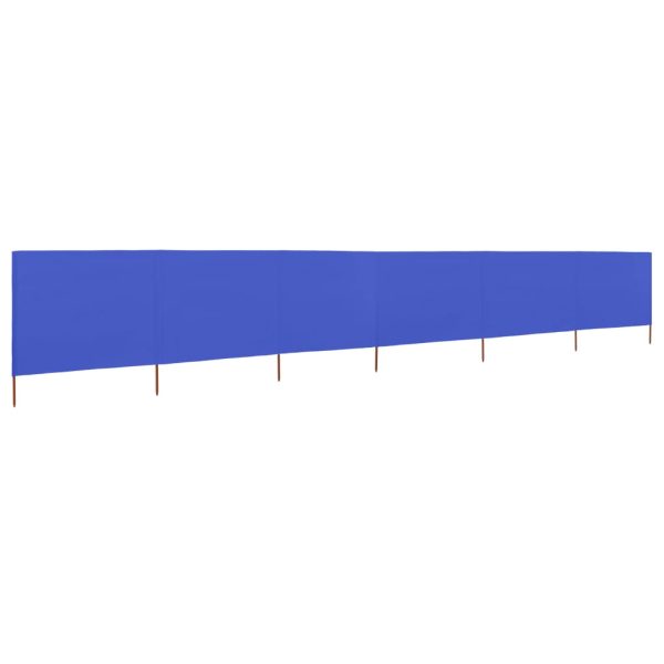 Vjetrobran sa 6 panela od tkanine 800 x 80 cm azurno plavi