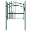 Vrata za ogradu sa šiljcima čelična 100 x 100 cm zelena
