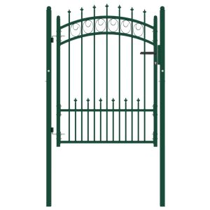Vrata za ogradu sa šiljcima čelična 100 x 125 cm zelena