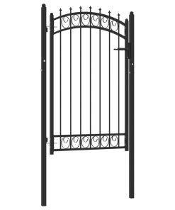 Vrata za ogradu sa šiljcima čelična 100 x 150 cm crna