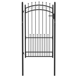 Vrata za ogradu sa šiljcima čelična 100 x 175 cm crna