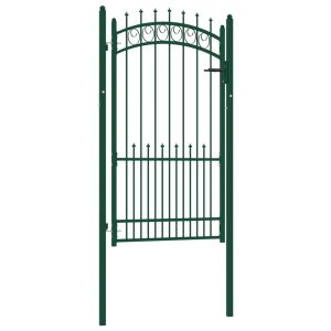 Vrata za ogradu sa šiljcima čelična 100 x 175 cm zelena