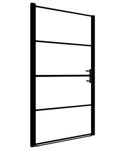 Vrata za tuš od mutnog kaljenog stakla 100 x 178 cm crna