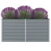 Vrtna Visoka Posuda za Biljke 160x80x77 cm Pocinčani čelik Siva boja