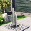Vrtna fontana srebrna 48 x 34 x 88 cm od nehrđajućeg čelika