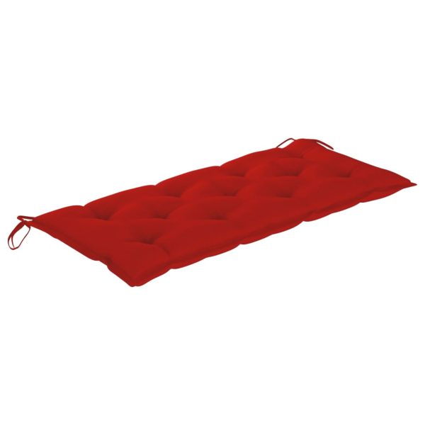 Vrtna klupa s crvenim jastukom 240 cm od masivne tikovine