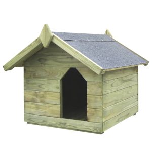 Vrtna kućica za pse od impregnirane borovine s pomičnim krovom