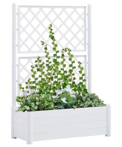 Vrtna sadilica s rešetkom 100 x 43 x 142 cm PP bijela