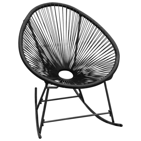 Vrtna stolica za ljuljanje od poliratana crna