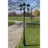 Vrtna stupna svjetiljka 3-lanterne 230 cm tamno zelena/crna