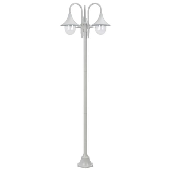 Vrtna trostruka stupna svjetiljka od aluminija E27 220 cm bijela