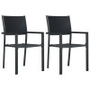 Vrtne stolice 2 kom crne plastične s izgledom ratana