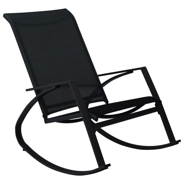 Vrtne stolice za ljuljanje od tekstilena 2 kom crne