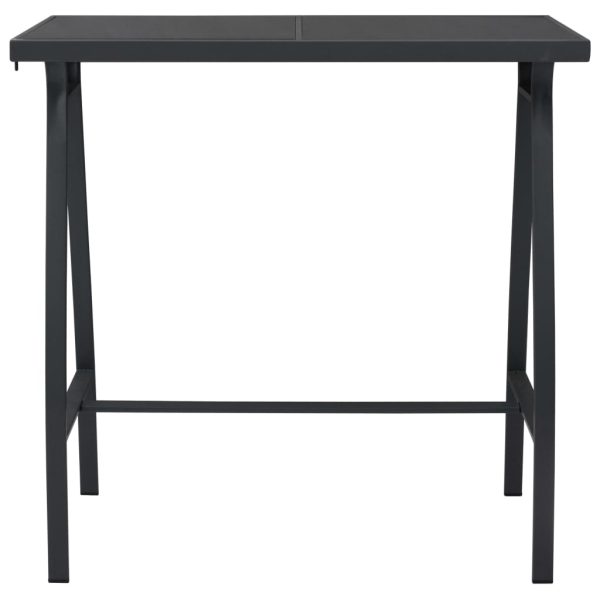Vrtni barski stol crni 110 x 60 x 110 cm od kaljenog stakla