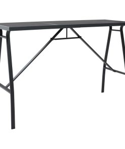 Vrtni barski stol crni 180 x 60 x 110 cm od kaljenog stakla