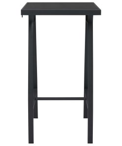 Vrtni barski stol crni 60 x 60 x 110 cm od kaljenog stakla