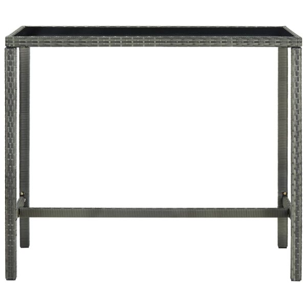 Vrtni barski stol sivi 130 x 60 x 110 cm od poliratana i stakla