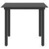 Vrtni blagovaonski stol crni 80 x 80 x 74 cm od čelika i stakla
