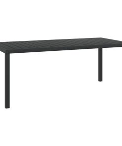 Vrtni stol crni 185 x 90 x 74 cm aluminijum i WPC