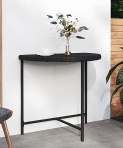 Vrtni stol crni 80 x 50 x 75 cm od poliratana