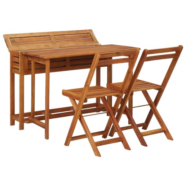 Vrtni stol sa sadilicom i 2 bistro stolice masivno drvo bagrema