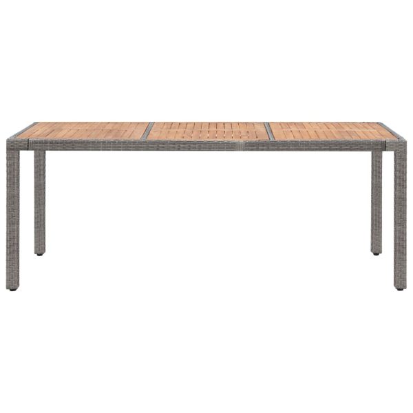 Vrtni stol sivi 190x90x75 cm poliratan i masivno bagremovo drvo