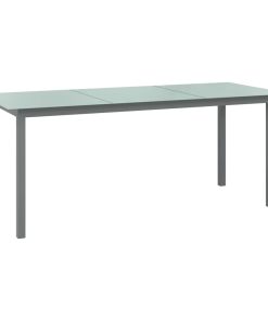 Vrtni stol svjetlosivi 190 x 90 x 74 cm od aluminija i stakla