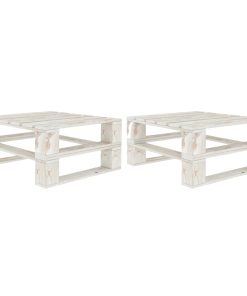 Vrtni stolovi od paleta 2 kom bijeli drveni