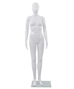Ženska lutka za izlog sa staklenim postoljem bijela sjajna 175 cm