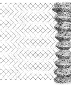 Žičana ograda od pocinčanog čelika 15 x 1 m srebrna