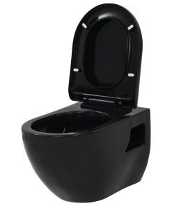 Zidna toaletna školjka keramička crna