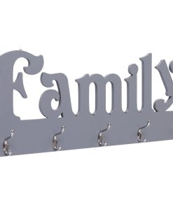 Zidna vješalica za kapute FAMILY siva 74 x 29