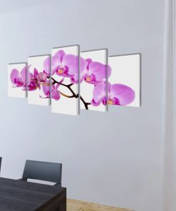 Zidne Slike na Platnu Set s Printom Orhideja 200 x 100 cm