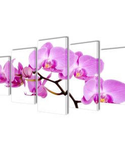 Zidne Slike na Platnu Set s Printom Orhideja 200 x 100 cm