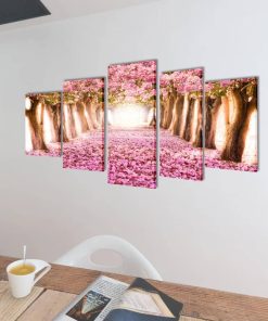 Zidne Slike na Platnu s Printom Trešnjinog Cvijeta 100 x 50 cm