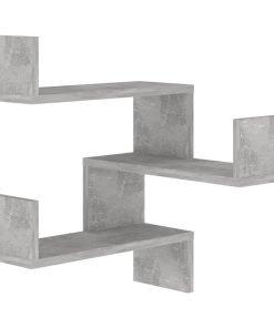 Zidne kutne police siva boja betona 40 x 40 x 50 cm od iverice
