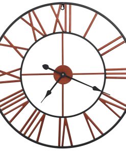 Zidni sat metalni 58 cm crveni
