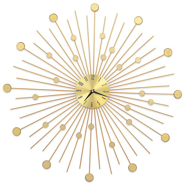 Zidni sat metalni 70 cm zlatni