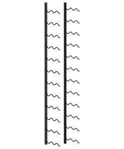 Zidni stalak za vino za 24 boce crni željezni
