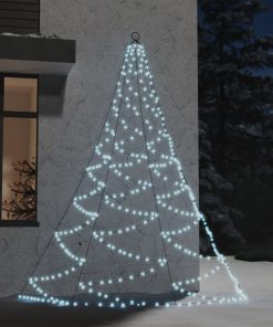 Zidno drvce s metalnom kukom i 260 LED žarulja hladno bijelo 3m