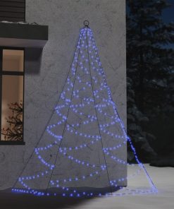 Zidno drvce s metalnom kukom i 260 LED žarulja plavo 3 m