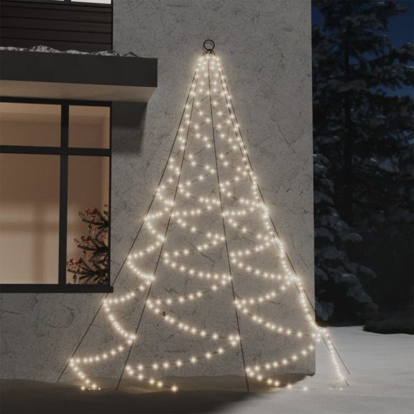 Zidno drvce s metalnom kukom i 260 LED žarulja toplo bijelo 3 m