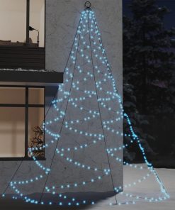 Zidno drvce s metalnom kukom i 720 LED žarulja hladno bijelo 5m
