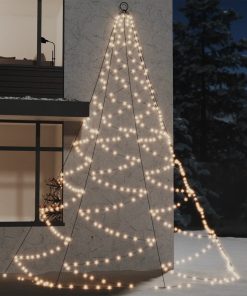 Zidno drvce s metalnom kukom i 720 LED žarulja toplo bijelo 5 m