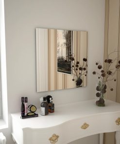 Zidno ogledalo 60 x 60 cm červrtasto stakleno